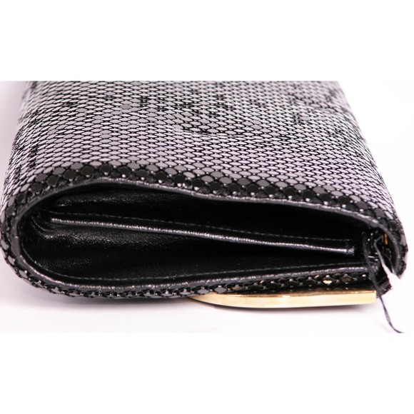 Another Y & S Original Clutch Shoulder Purse VTG Black Metallic Chain Strap New - Picture 5 of 9